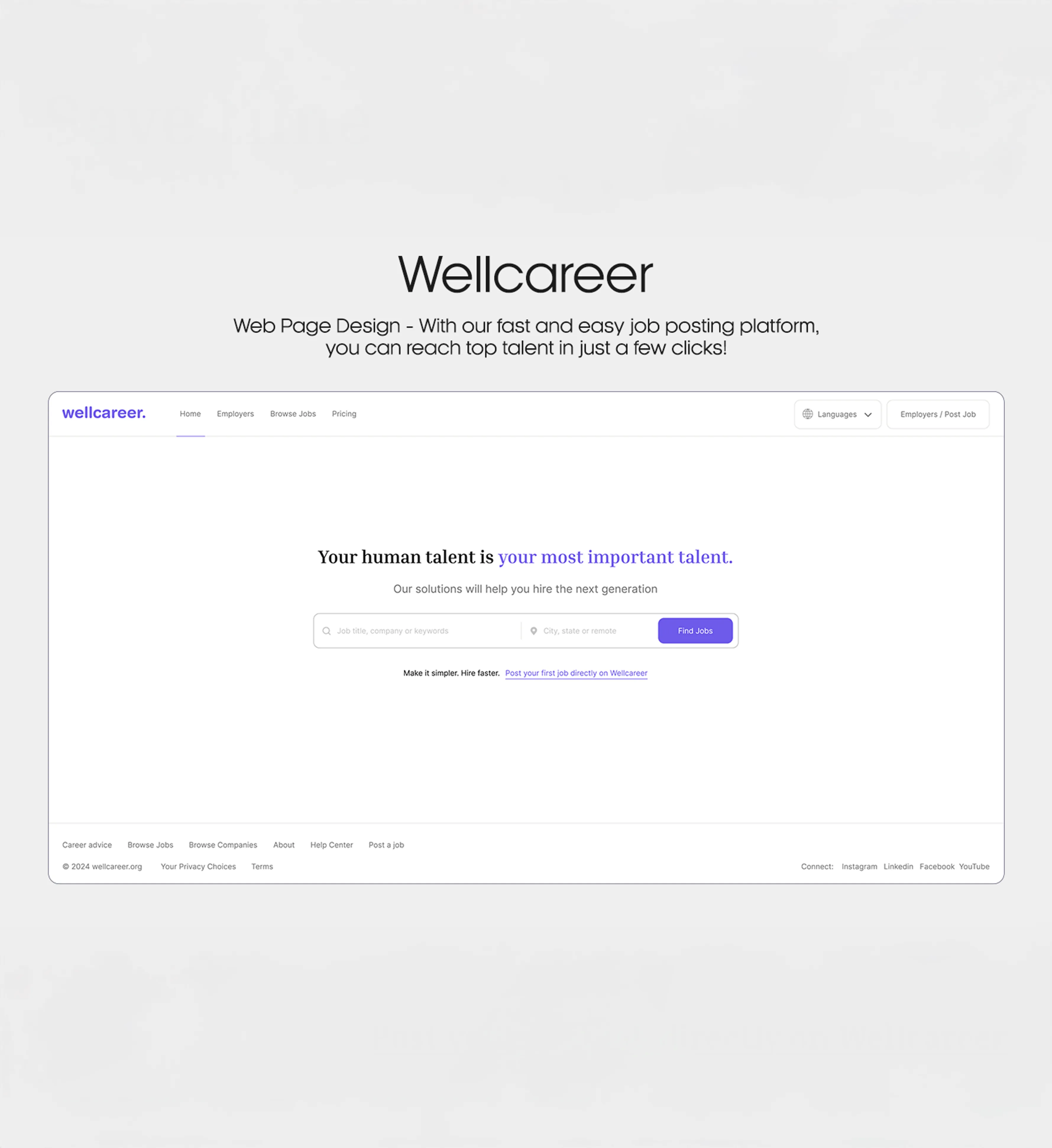 Wellcareer - web page design